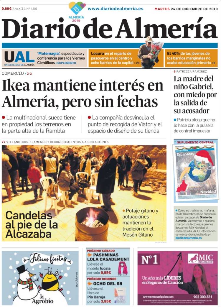 Portada de Diario de Almería (España)