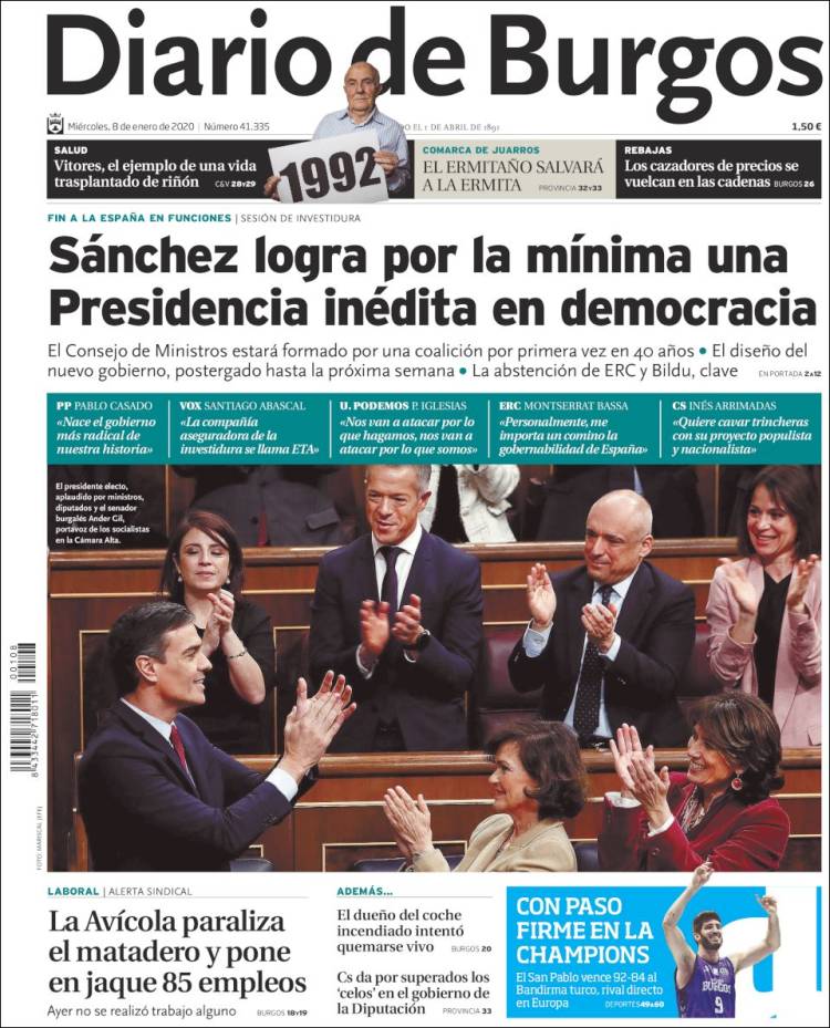 Portada de Diario de Burgos (España)