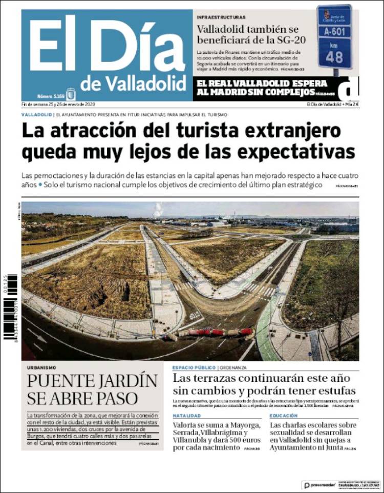 Portada de El Día de Valladolid (España)