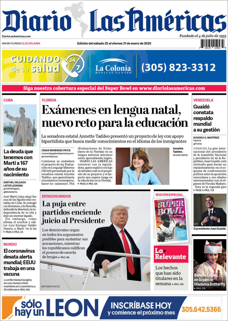 Portada de Diario Las Américas (USA)