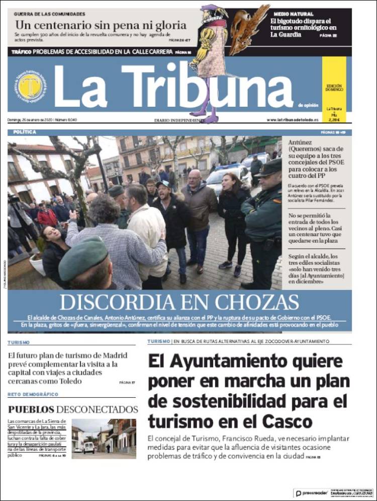 Periódico La Tribuna De Toledo España Periódicos De España Edición De Domingo 26 De Enero 8054