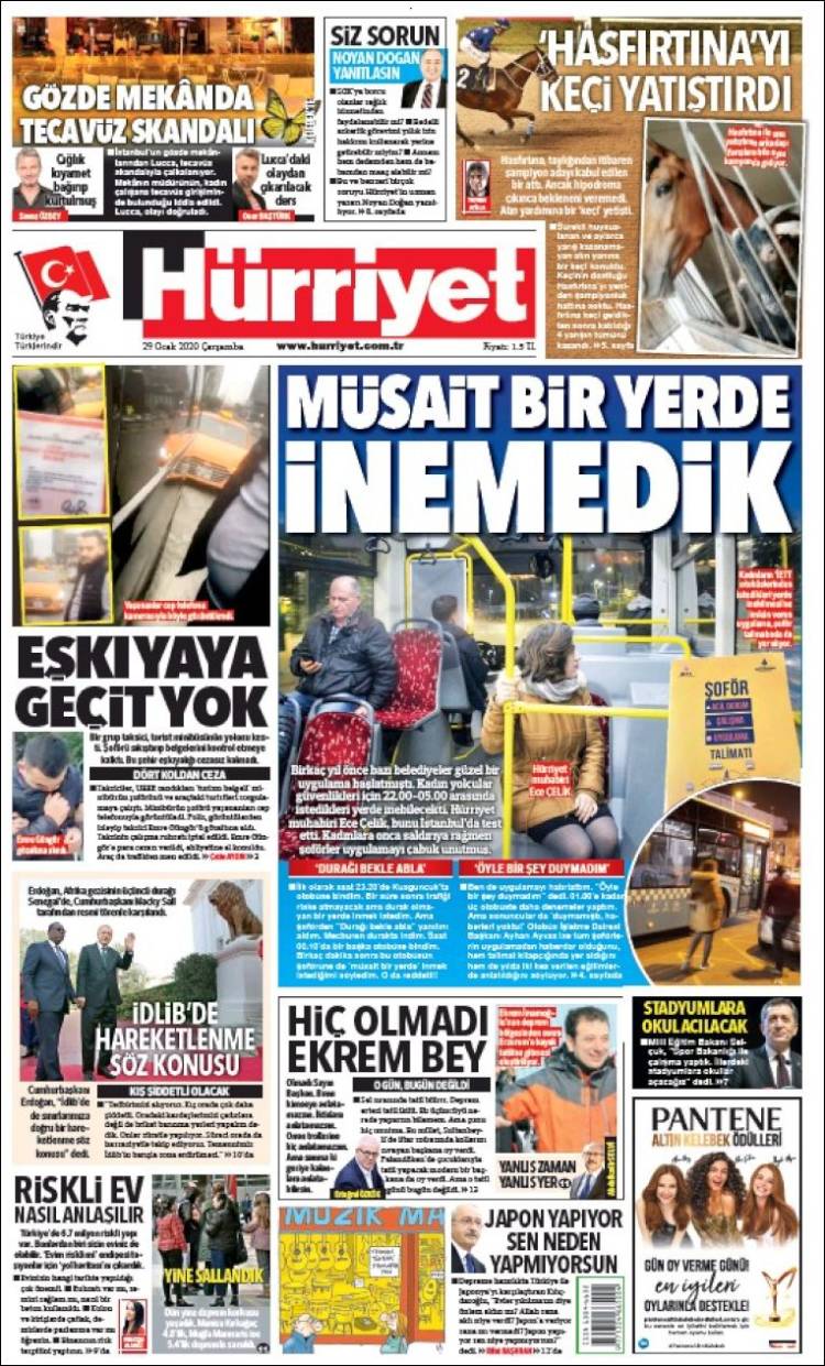 Portada de Hürriyet (Turquía)