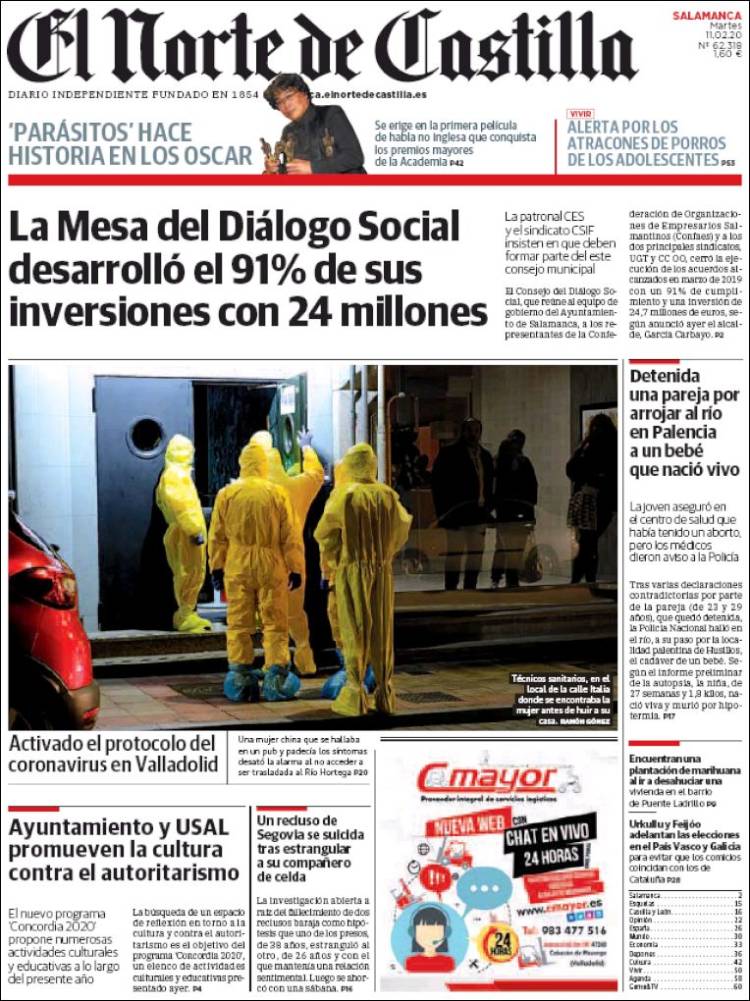 Portada de Norte de Castilla - Salamanca (España)