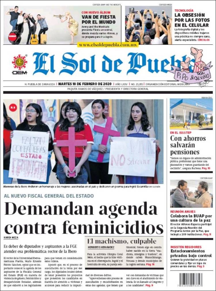 Periódico El Sol de Puebla (México). Periódicos de México. Edición de