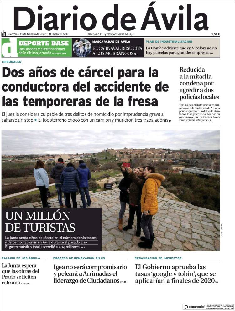 Portada de Diario de Ávila (España)