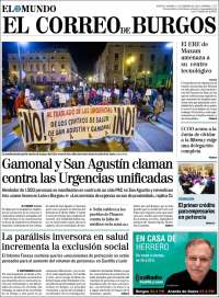 Portada de El Correo de Burgos (España)