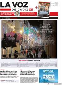 Portada de La Voz de Cádiz (España)