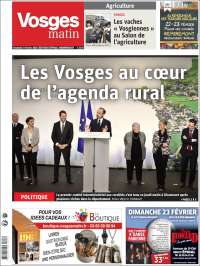 Portada de Vosges Matin (Francia)