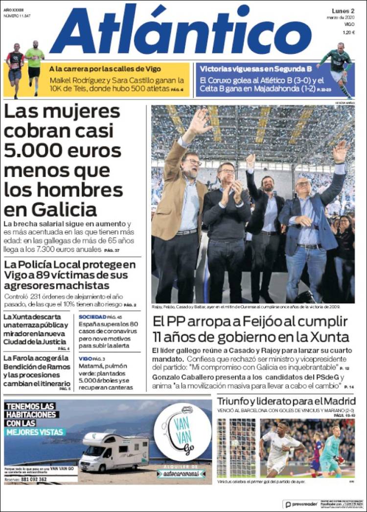 Portada de Atlántico Diario (España)