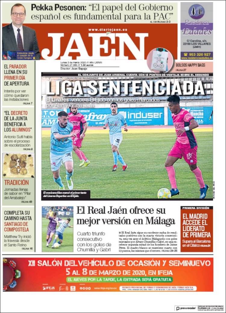Portada de Diario Jaén (España)