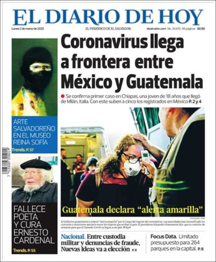 Portada de El Diario de Hoy (El Salvador)