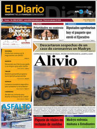 Portada de El Diario de Madryn (Argentina)