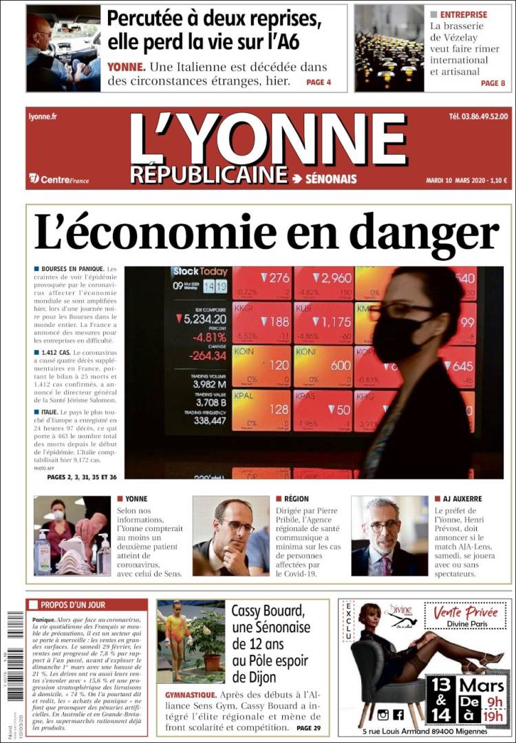 Portada de L'Yonne-Républicaine (Francia)