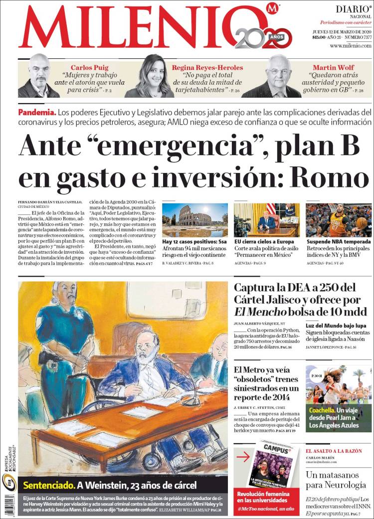 Portada de Milenio (México)