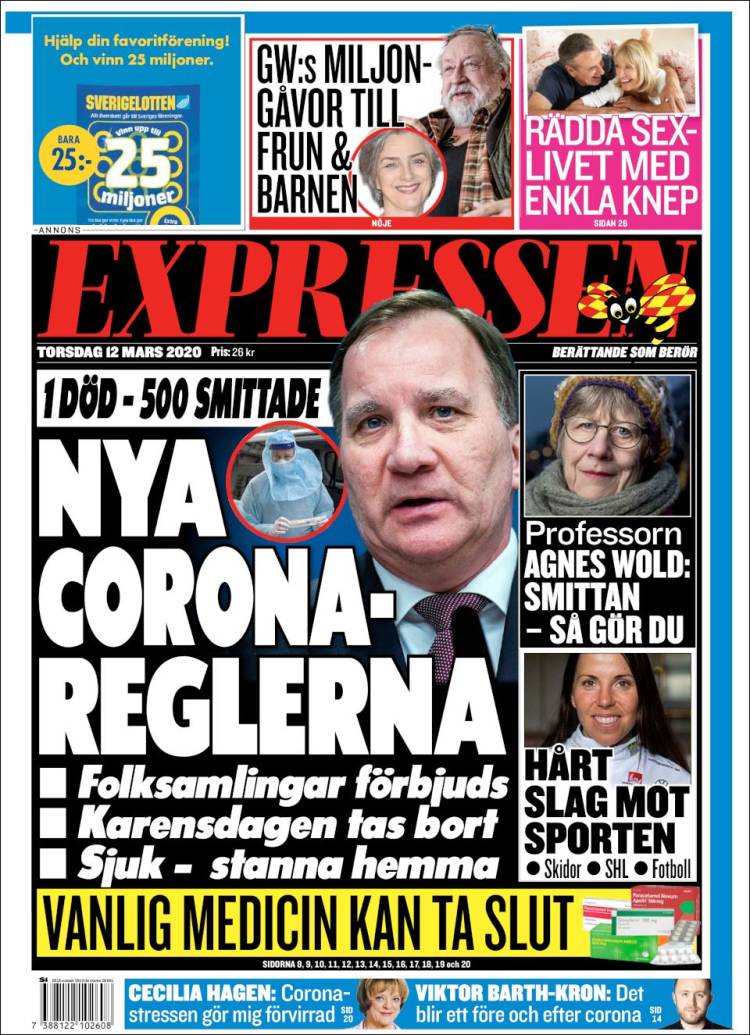 Portada de Expressen (Suecia)