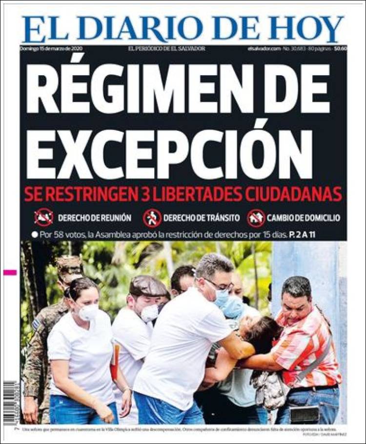 Portada de El Diario de Hoy (El Salvador)