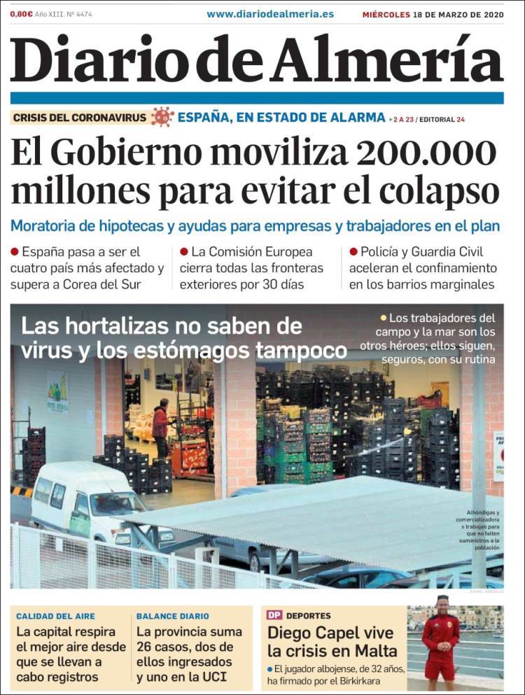 Portada de Diario de Almería (España)