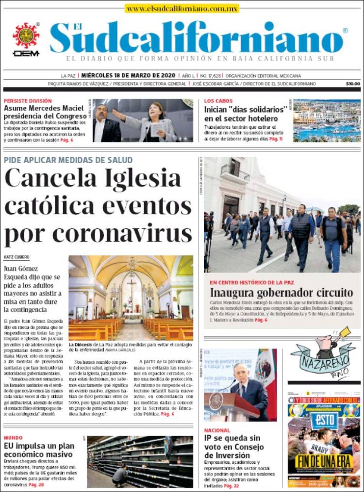 Portada de El Sudcaliforniano (México)