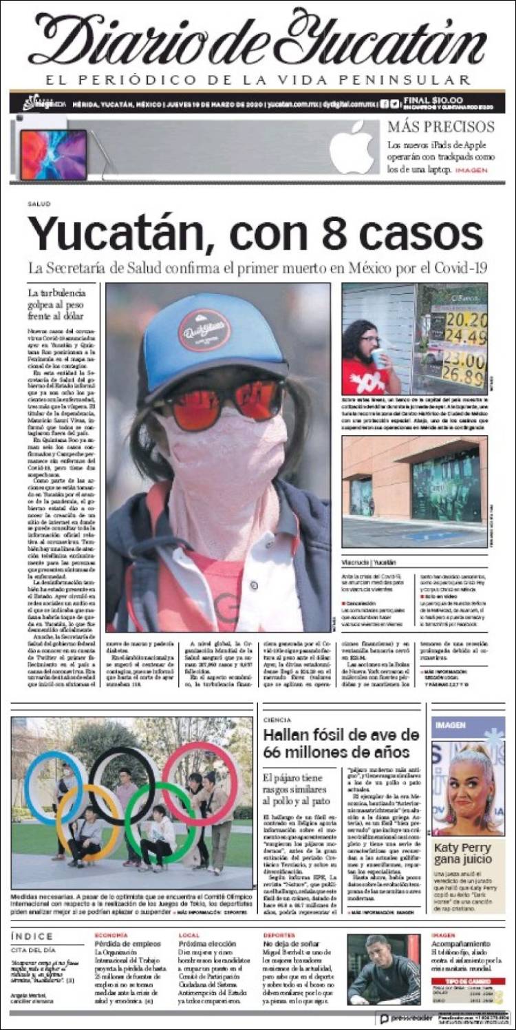 Portada de Diario de Yucatán (México)