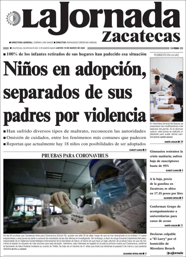 Portada de Jornada de Zacatecas (México)