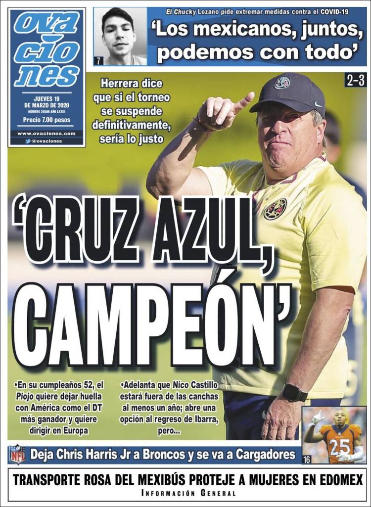 Portada de Ovaciones (México)