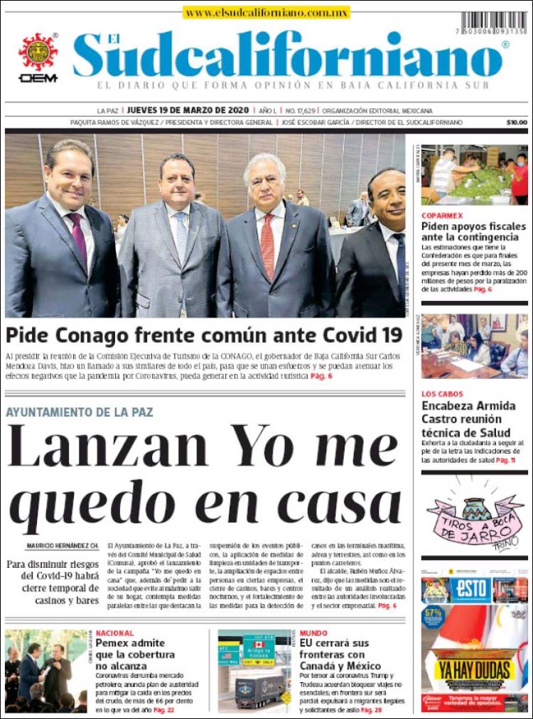 Portada de El Sudcaliforniano (México)