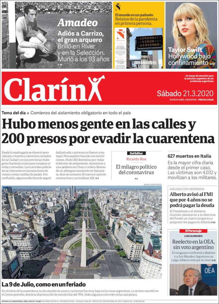 Portada de Clarín (Argentine)