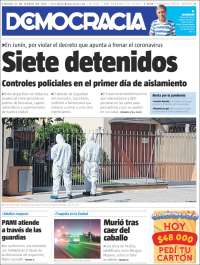 Portada de Diario Democracia (Argentine)
