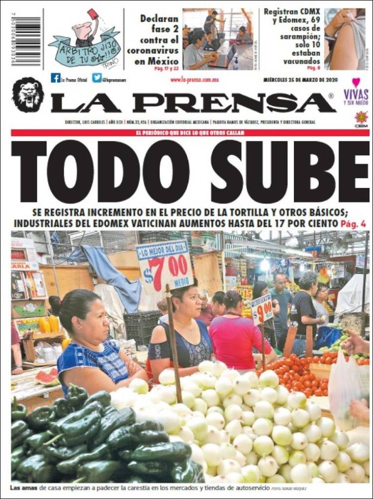 Portada de La Prensa (México)