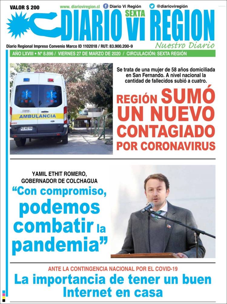 Portada de Diario VI Región (Chile)