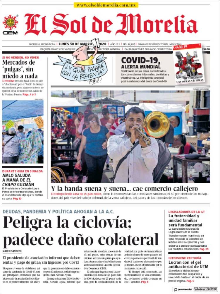 Periódico El Sol De Morelia (México). Periódicos De México. Edición De ...