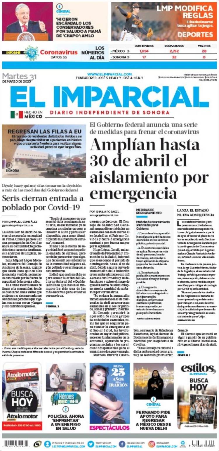 Portada de El Imparcial (México)