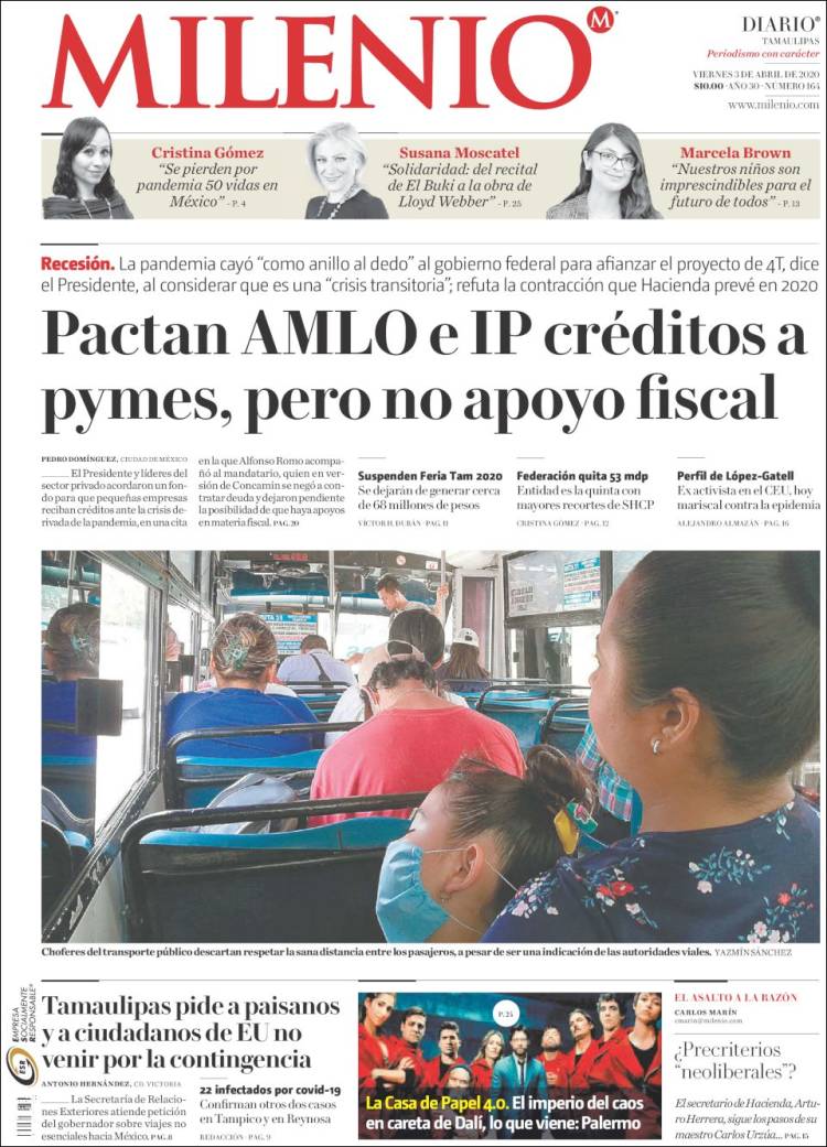 Portada de Milenio - Tamaulipas (México)