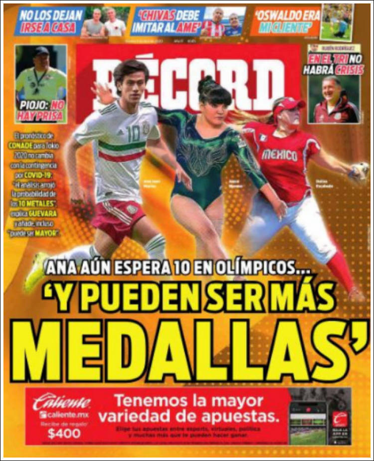 Periódico Record (México). Periódicos de México. Edición de viernes, 3