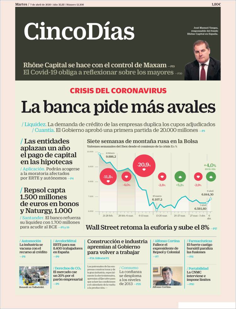 Portada de Cinco Días (España)