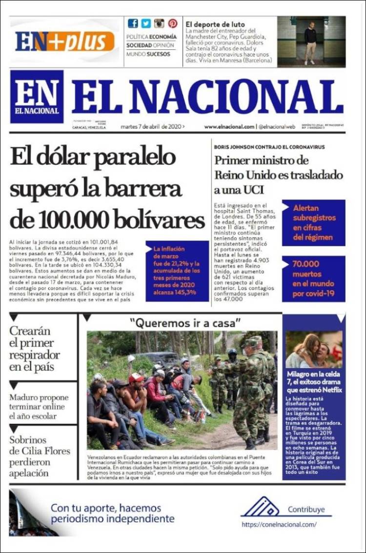 Periódico El Nacional (Venezuela). Periódicos de Venezuela. Toda la