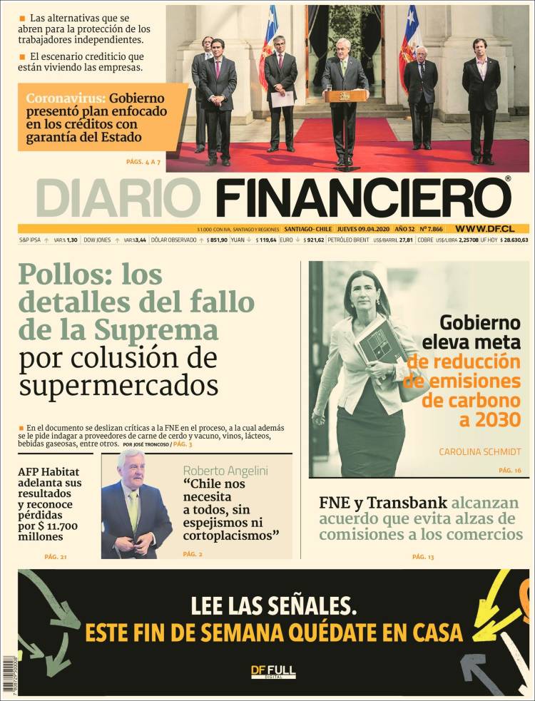 Portada de Diario Financiero (Chile)