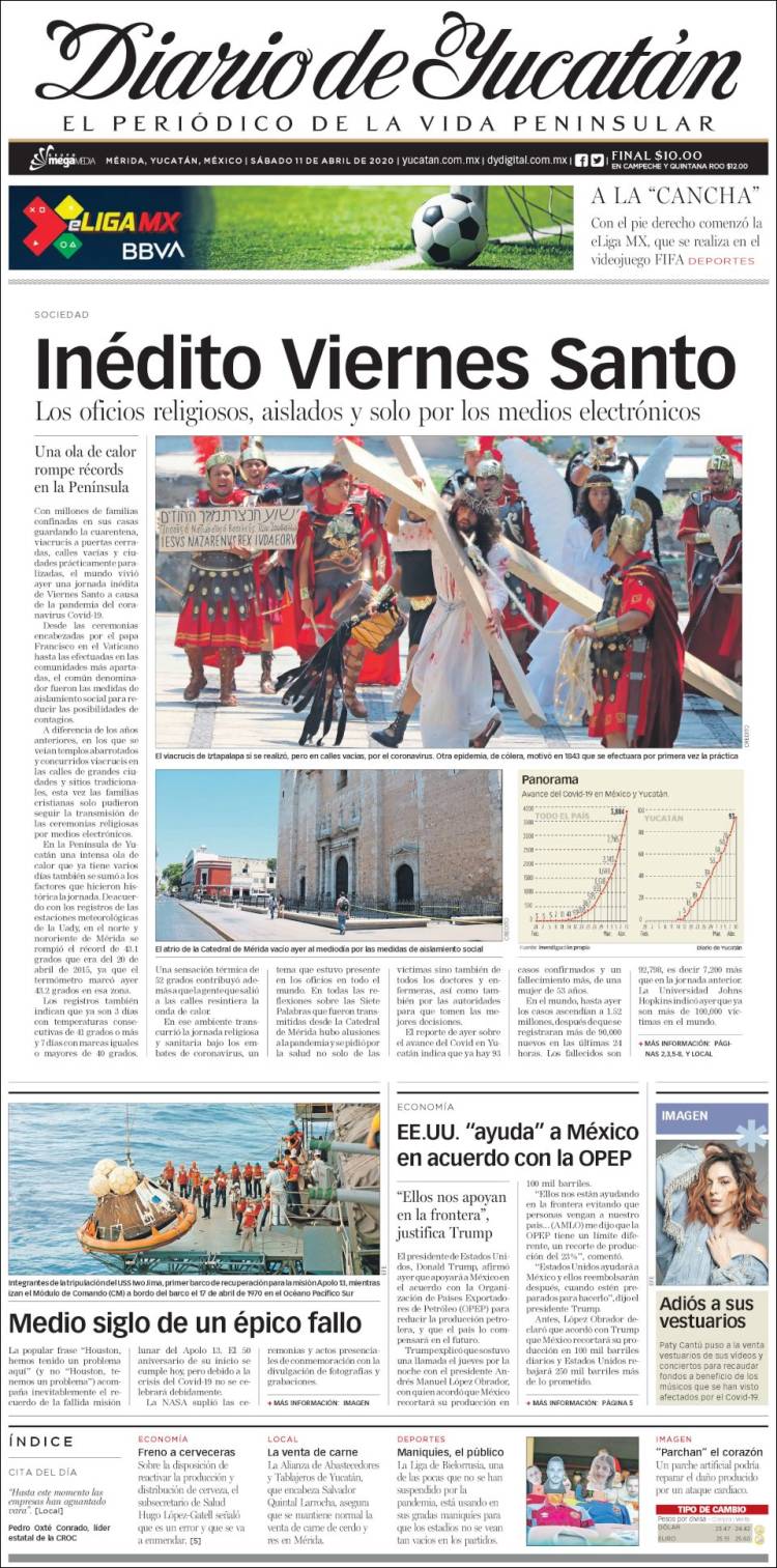 Portada de Diario de Yucatán (México)