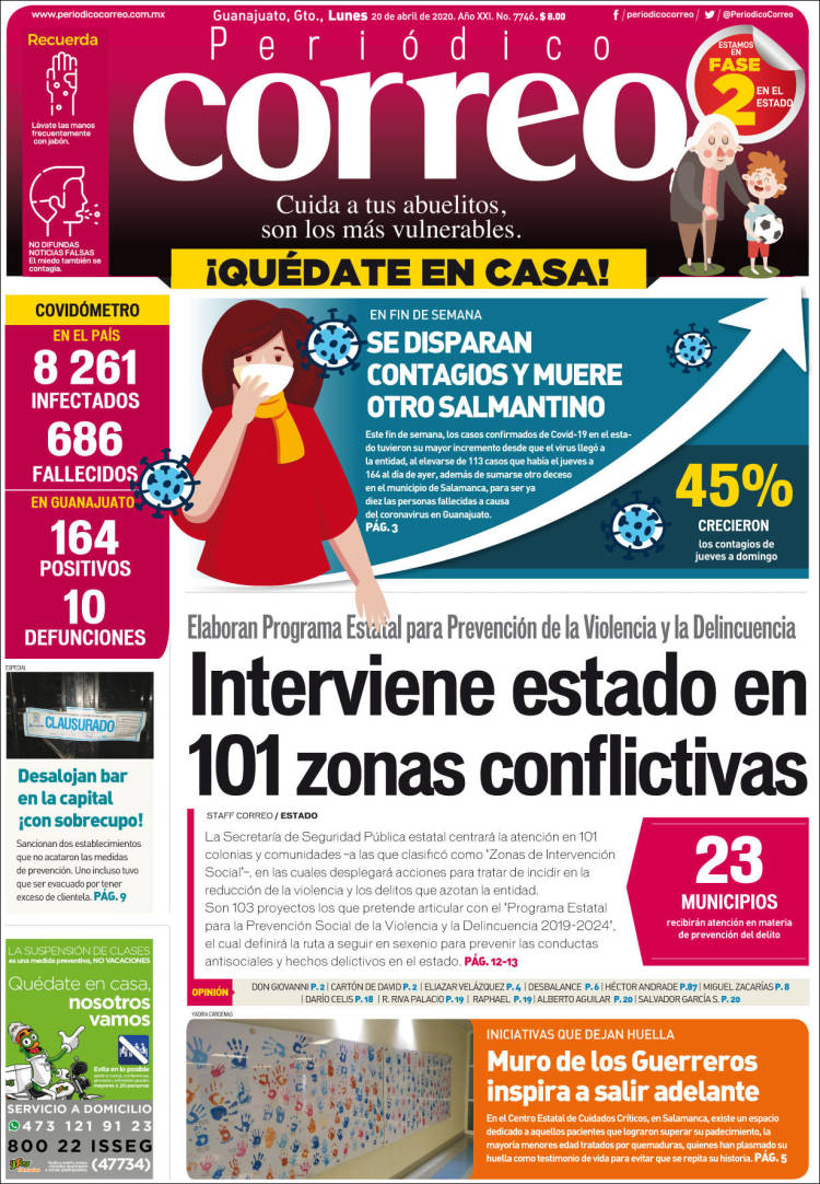 Portada de Correo - El diario del Estado de Guanajuato (México)