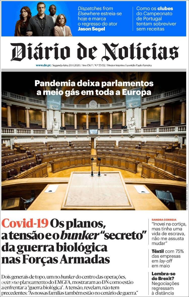 Portada de Diário de Noticias (Portugal)