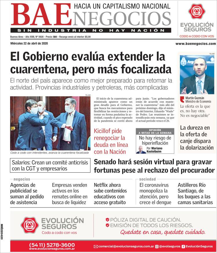 Portada de Buenos Aires Económico (Argentina)