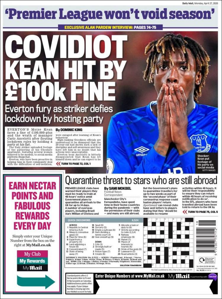 Periódico Daily Mail Sport (Reino Unido). Periódicos de Reino Unido