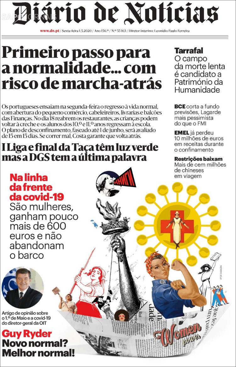 Portada de Diário de Noticias (Portugal)
