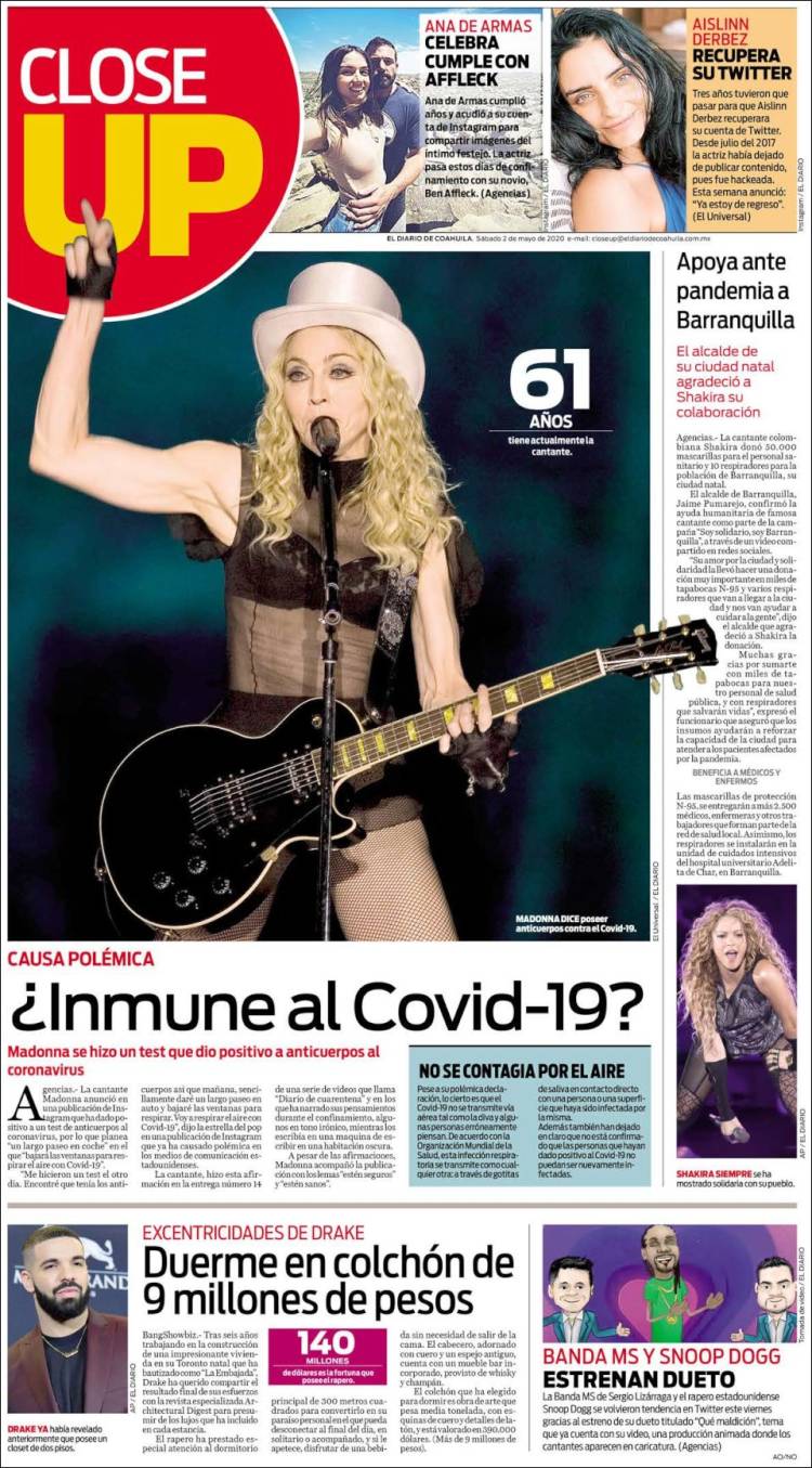 Portada de El Diario de Coahuila (México)