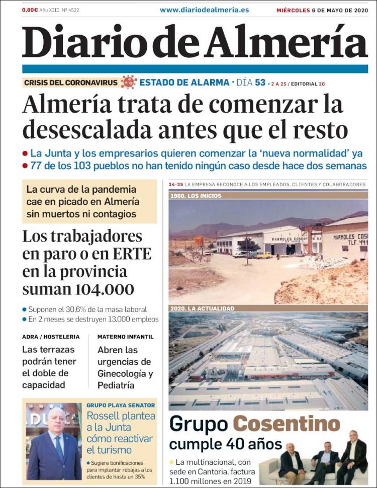 Portada de Diario de Almería (España)