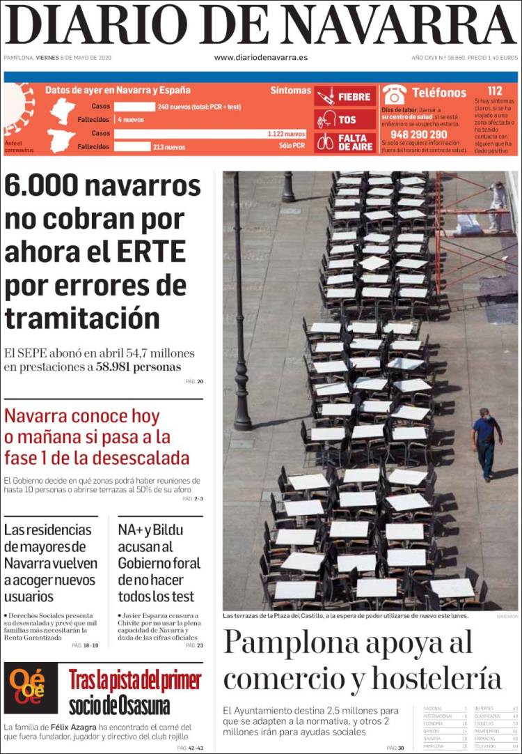 Portada de Diario de Navarra (España)
