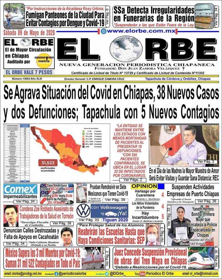 Portada de El Orbe (México)