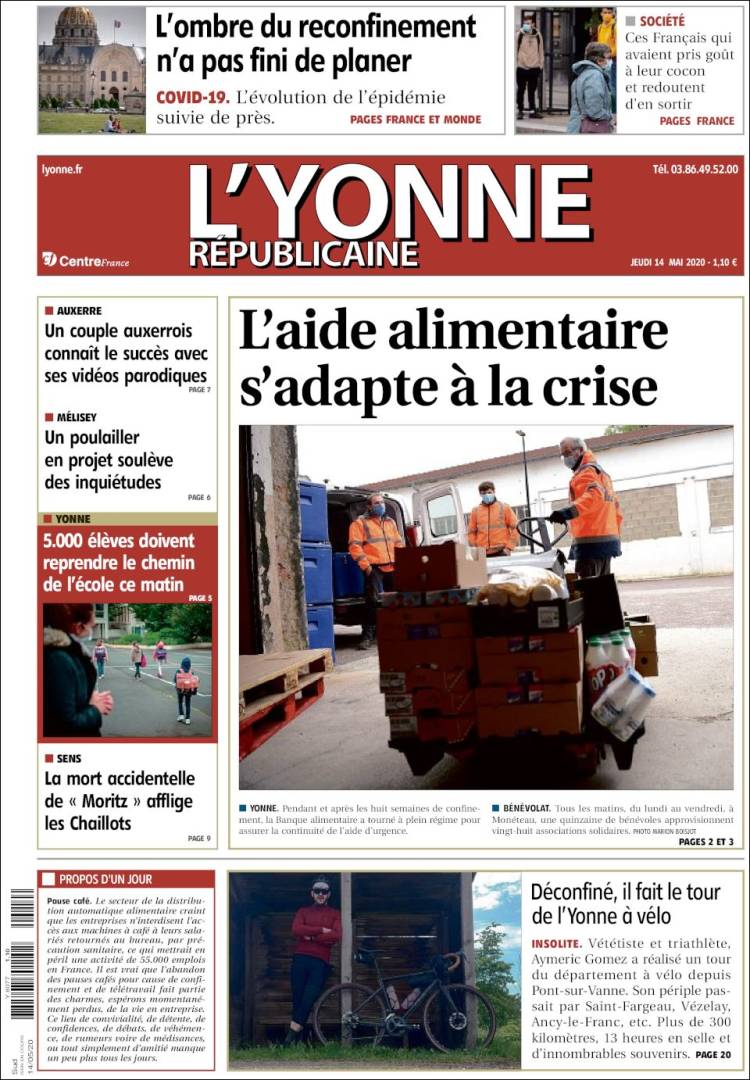 Portada de L'Yonne-Républicaine (Francia)