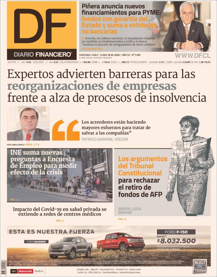 Portada de Diario Financiero (Chile)