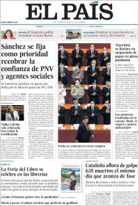 Portada de El País (Spain)